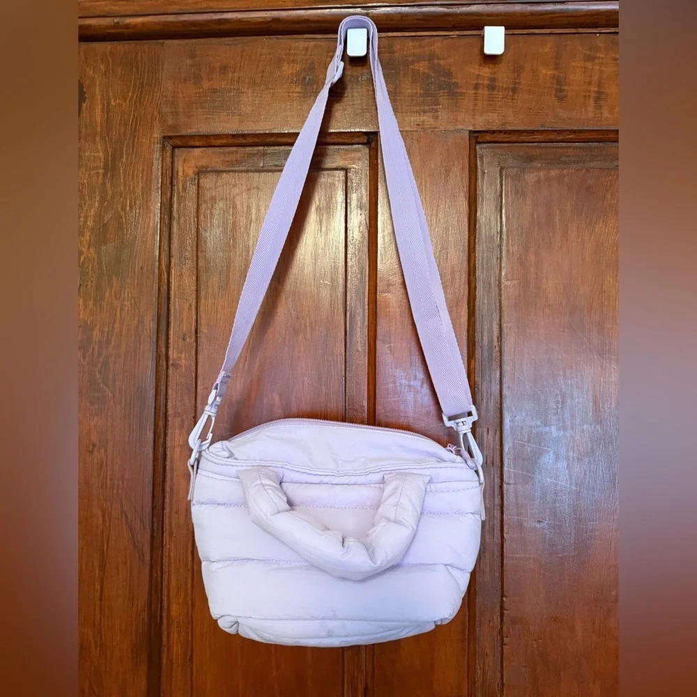 Lavender Quilted Crossbody Bag